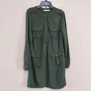 Rejina Pyo mini khaki dress with convertible sleeves Size XS